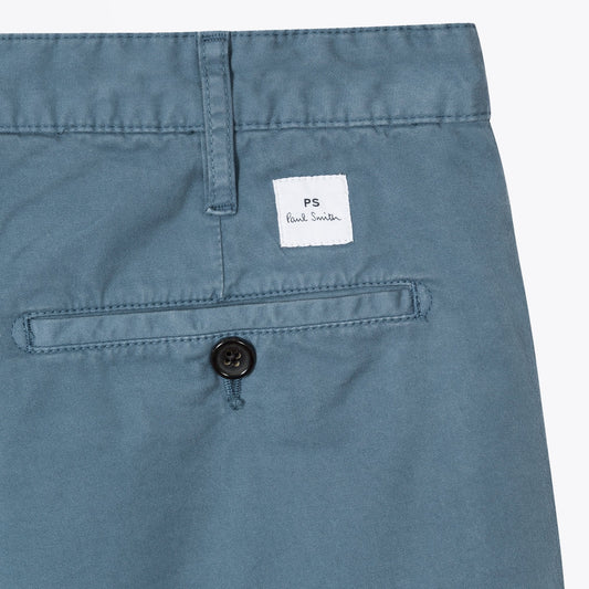 - Cotton Stretch Chino Shorts - Blue