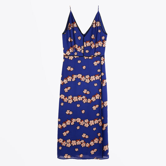 Floral Printed Slip Dress - Blue/Multi