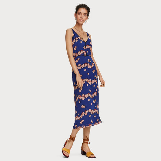 Floral Printed Slip Dress - Blue/Multi