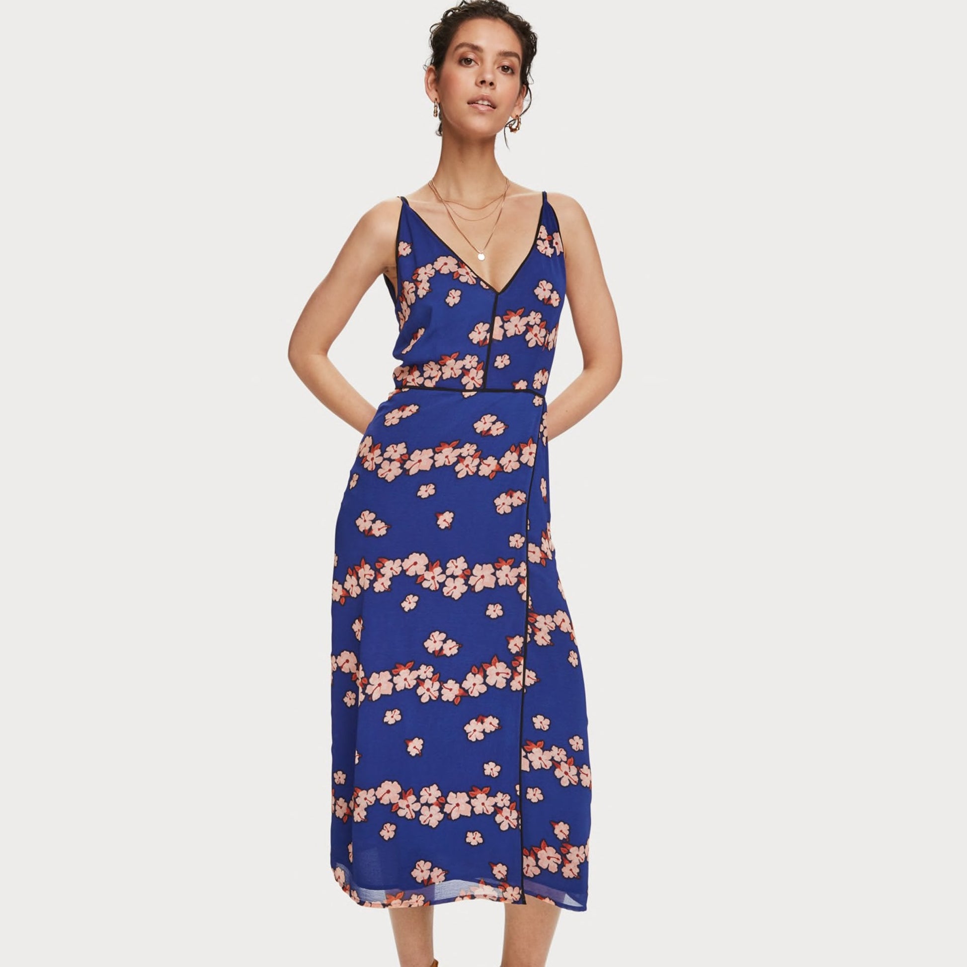 Scotch Floral Printed Slip Dress - Blue/Multi