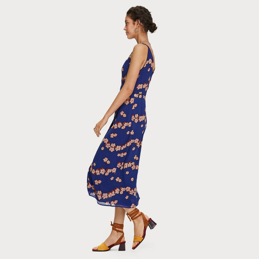Floral Printed Slip Dress - Blue/Multi
