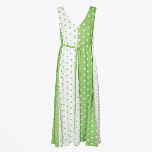- Yara Polka Dot Dress - Green/White