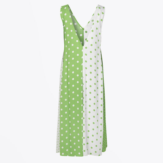 - Yara Polka Dot Dress - Green/White