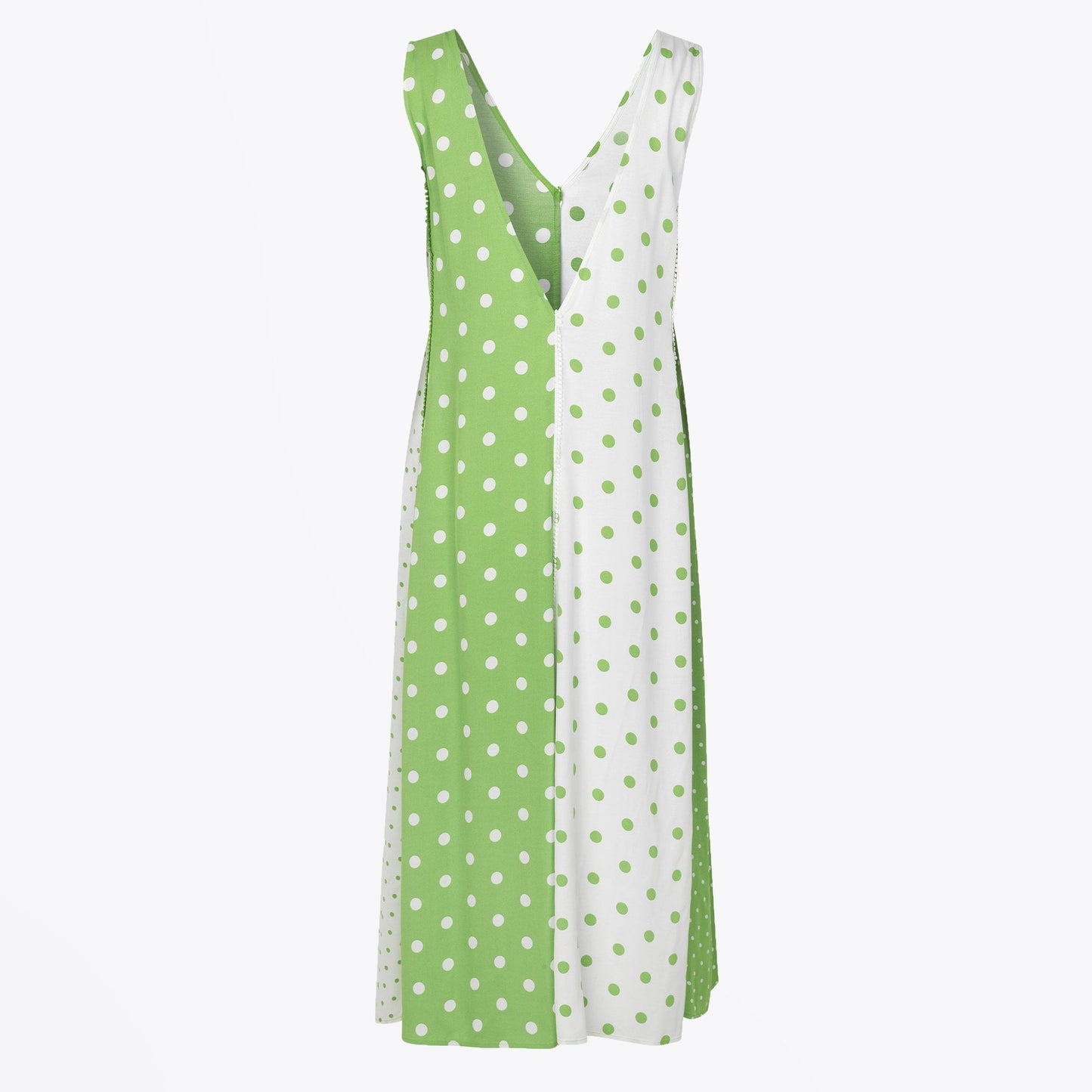 - Yara Polka Dot Dress - Green/White