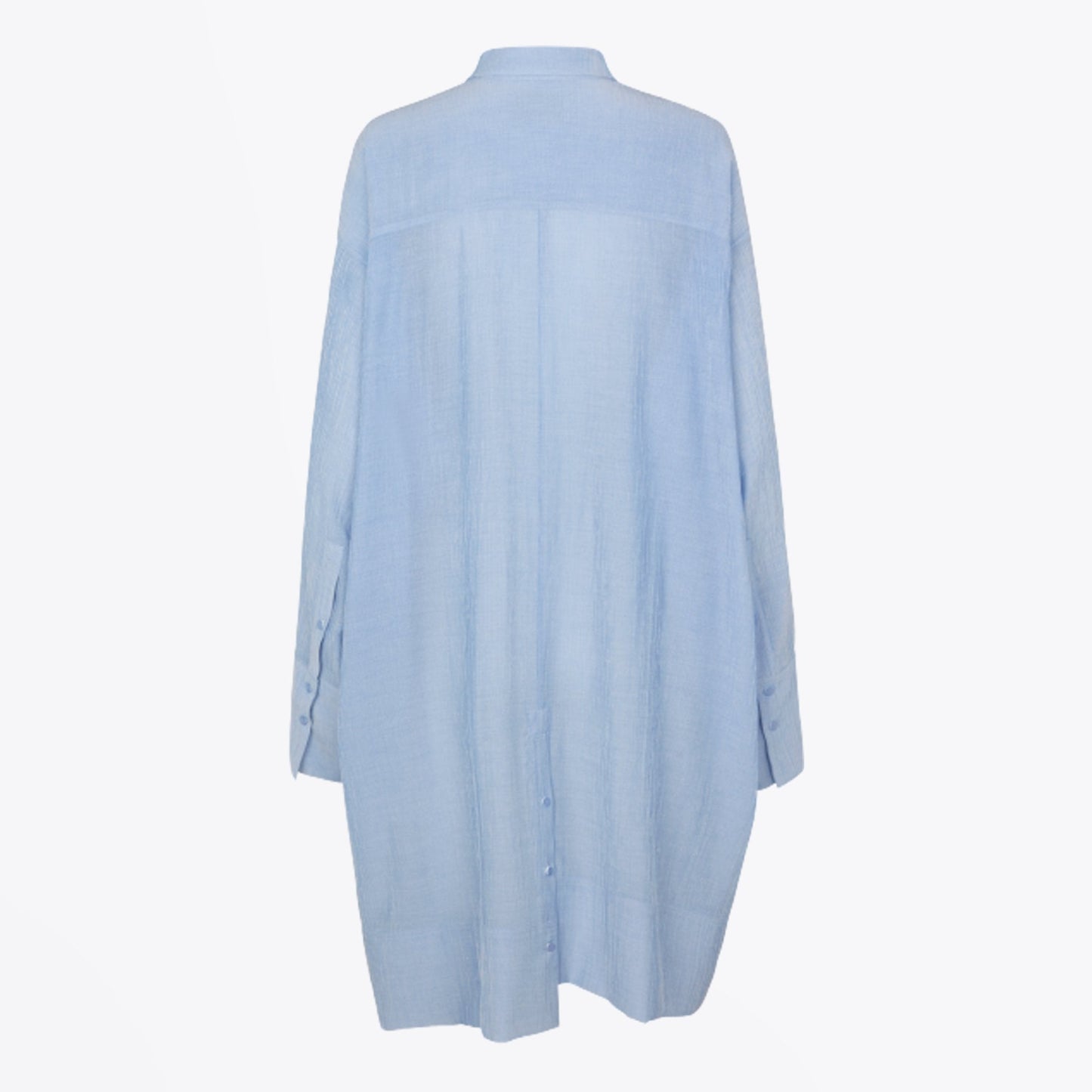 - Oversized Shirt Dress - Blue