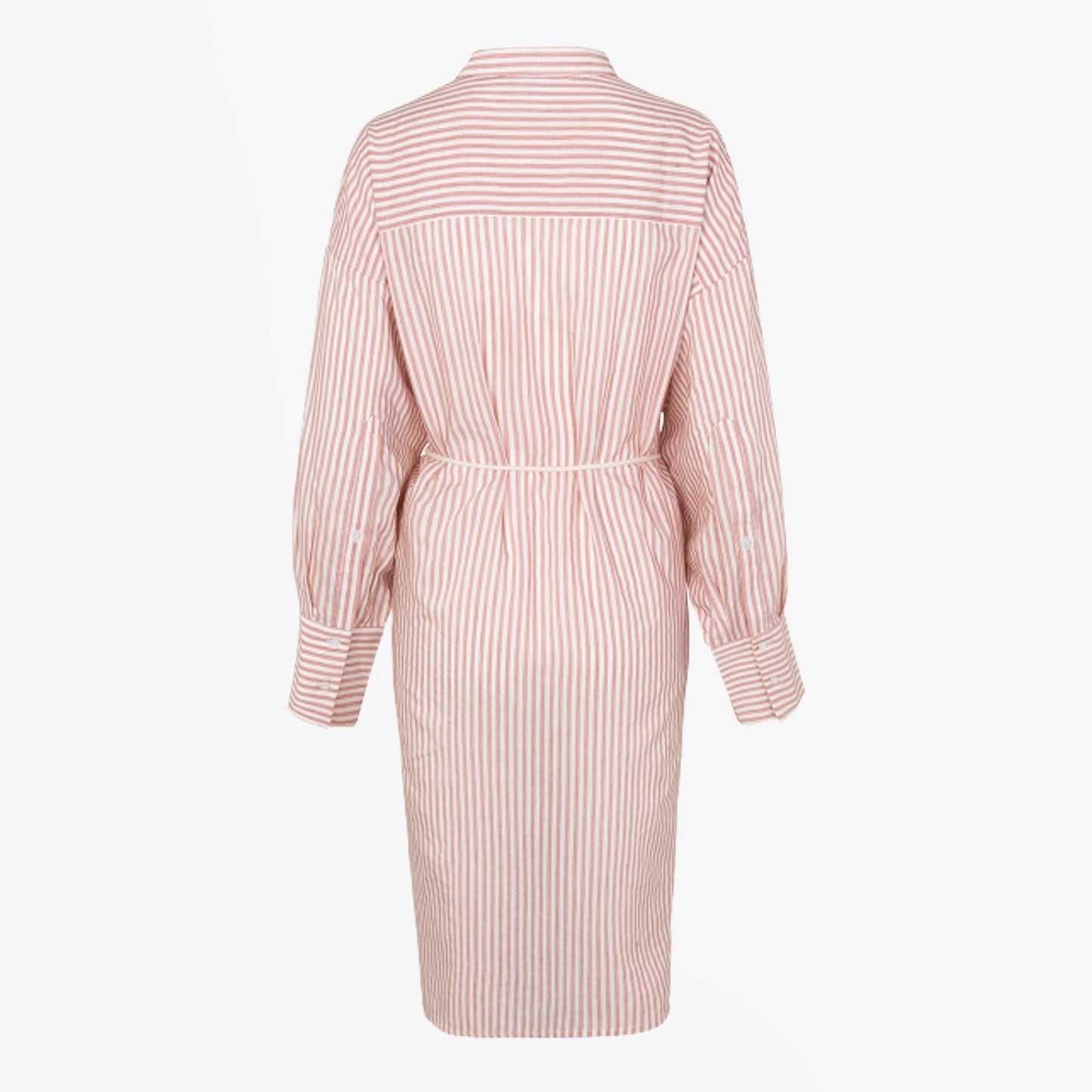 - Striped Shirt-Dress - Pink/White