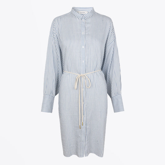 - Striped Shirt-Dress - Blue/White