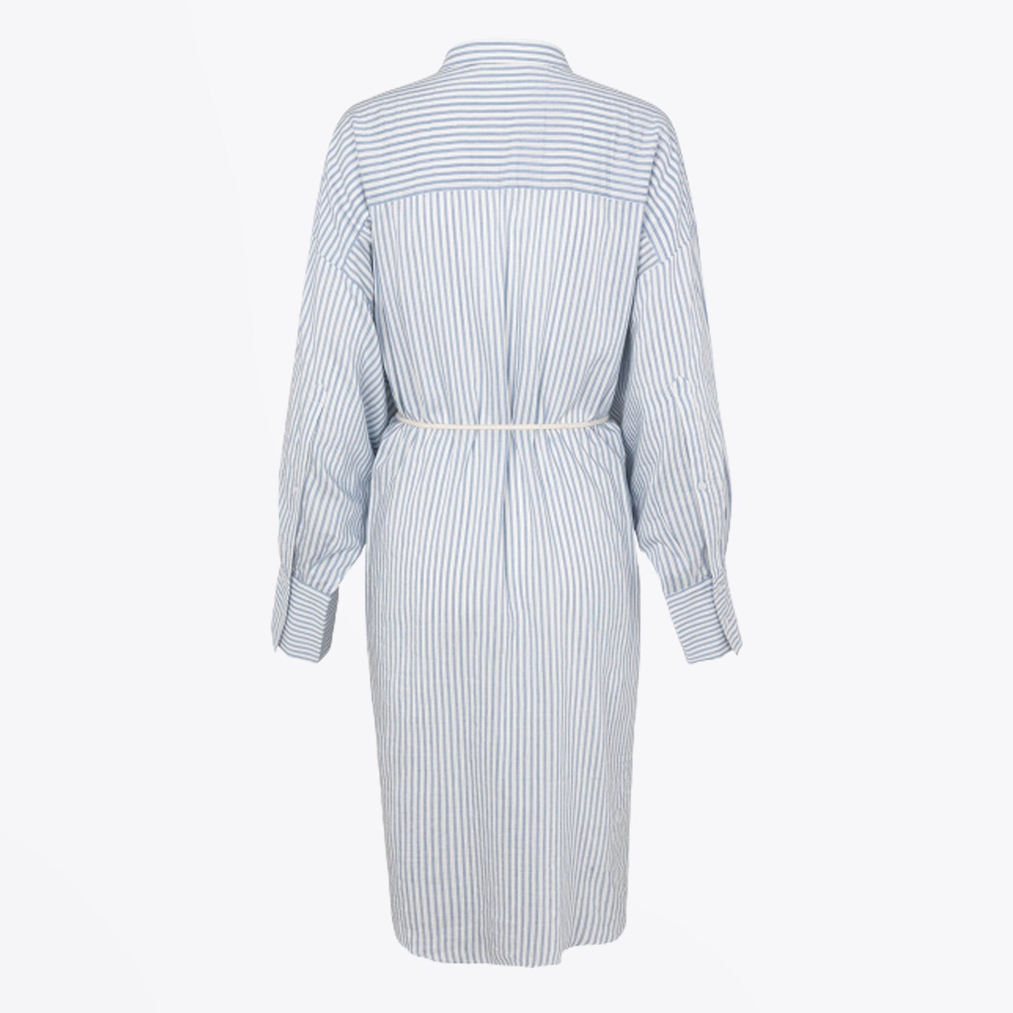 - Striped Shirt-Dress - Blue/White
