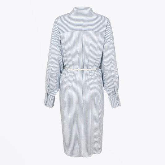 - Striped Shirt-Dress - Blue/White