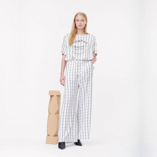 - Checked Trousers - Off-White