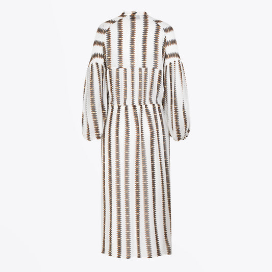 Gold Leaf Printed Dress - Multi