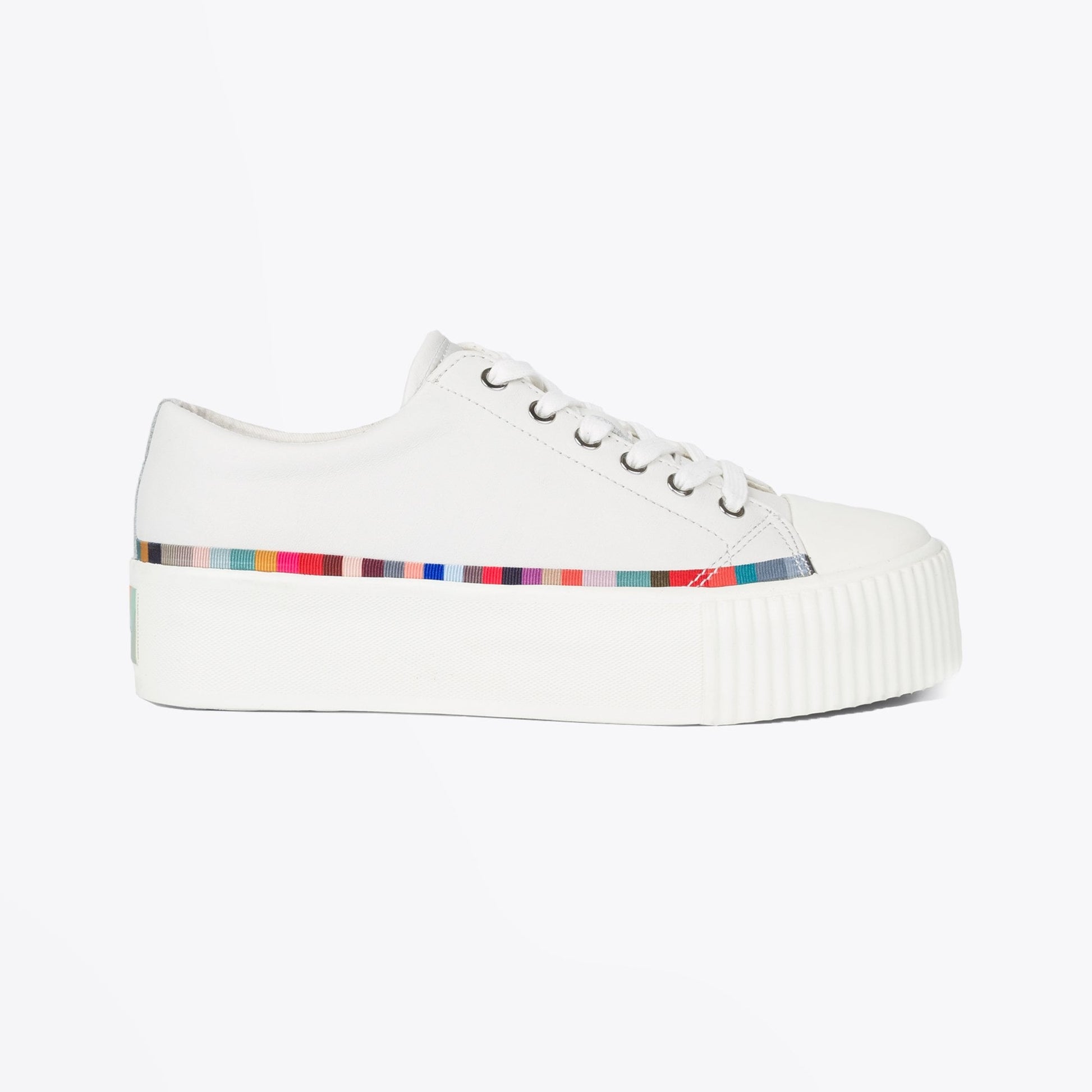 Paul Leather 'Miho' Swirl Trim Sneakers - White