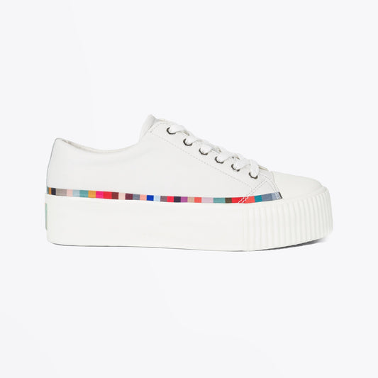 Leather 'Miho' Swirl Trim Sneakers - White