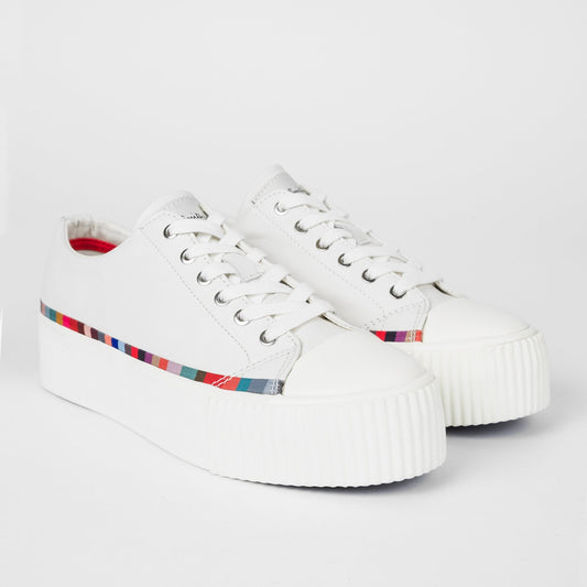 Leather 'Miho' Swirl Trim Sneakers - White
