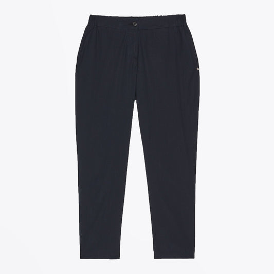 - Poplin Cropped Trousers - Navy