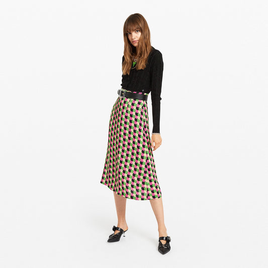 - 'Smile' Print Midi Skirt - Multi