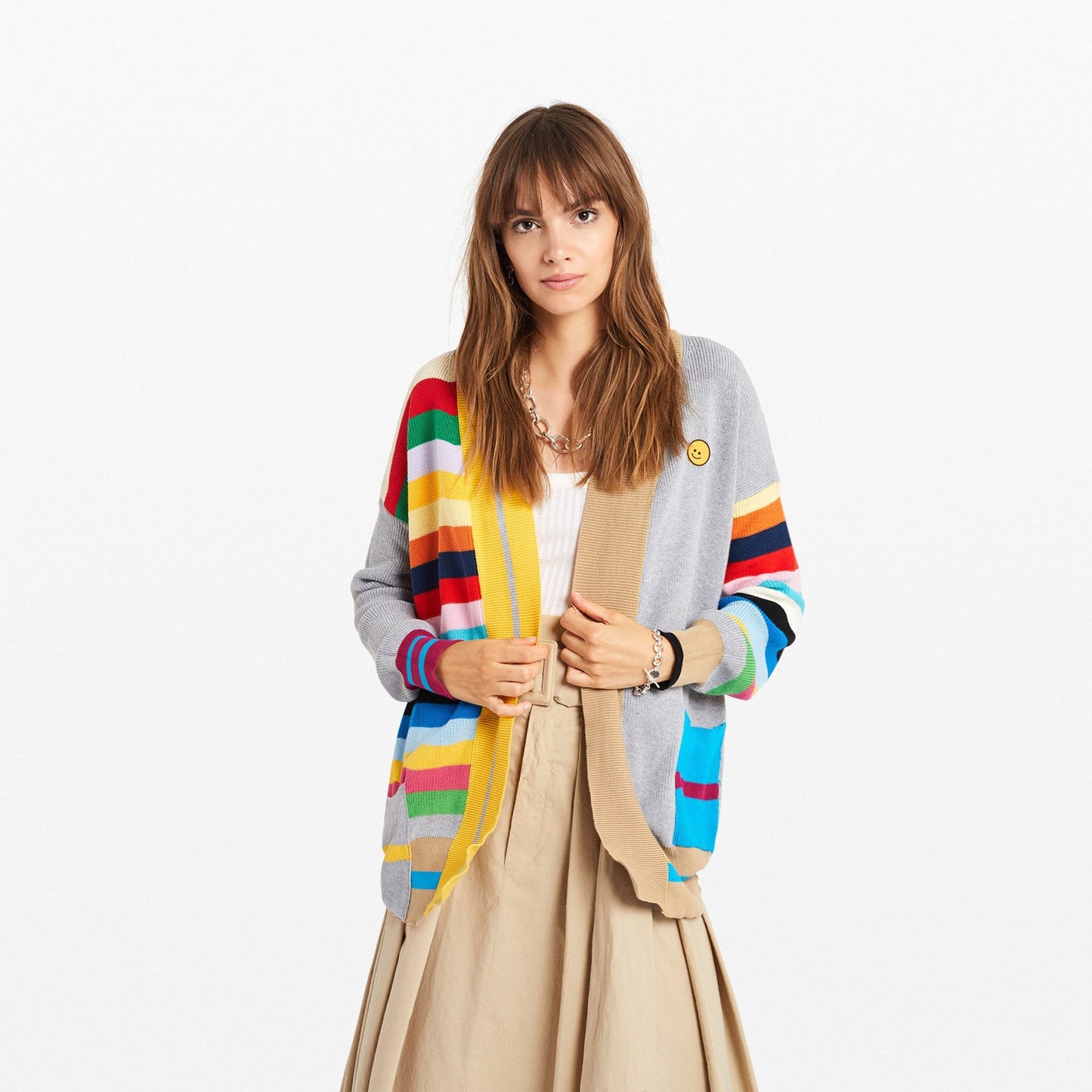 - Cotton Multi-Stripe Cardigan - Multi