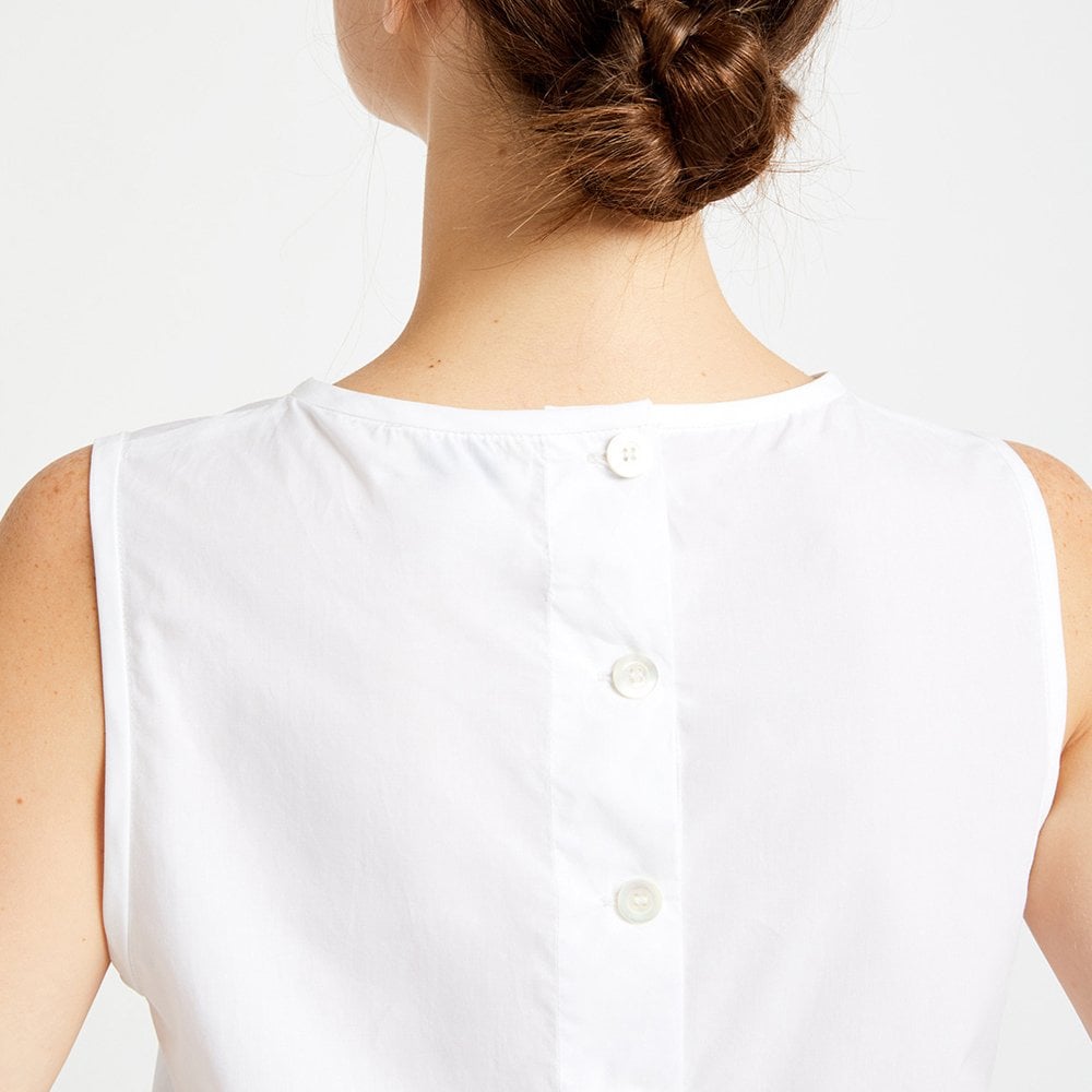 - Sleeveless Poplin Top - White