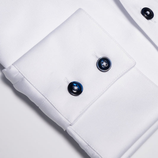 - Dimitri - Print Trim Insert Shirt - White