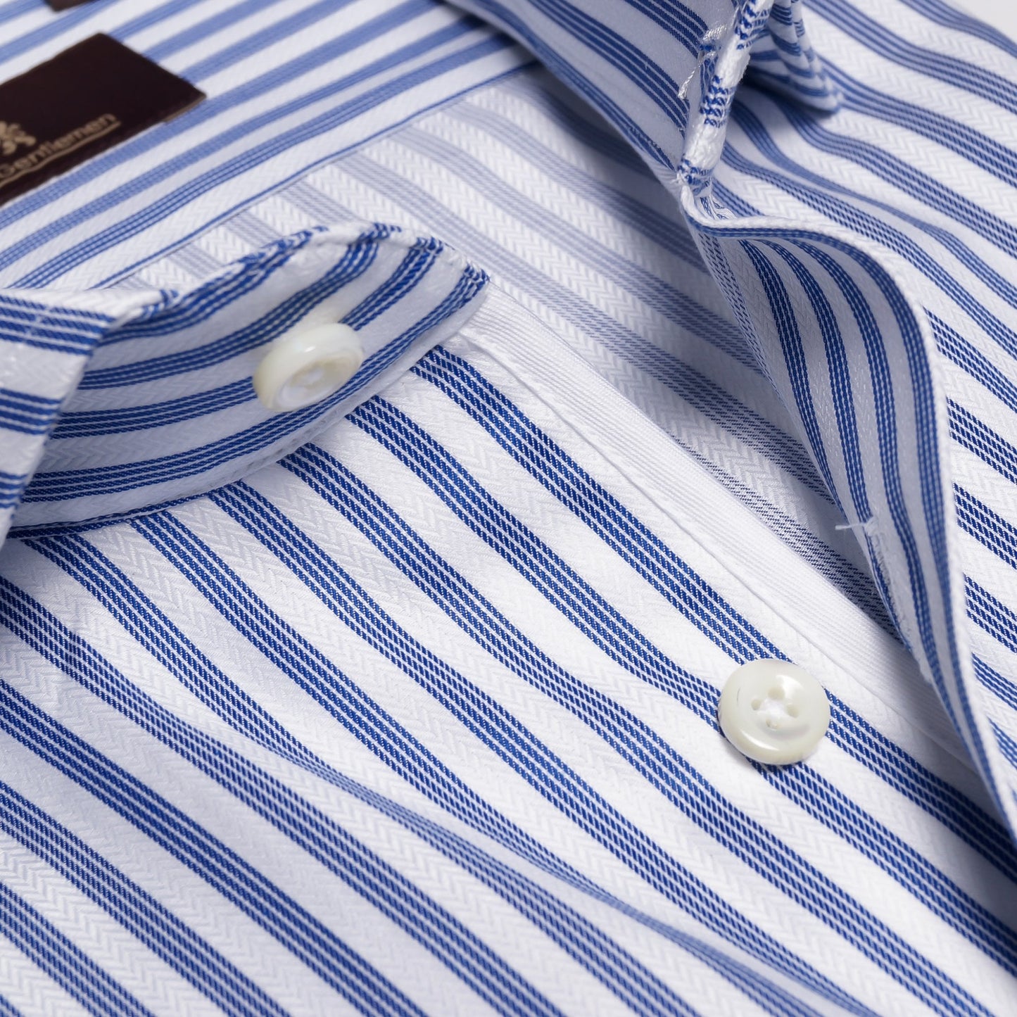 - Densley - Woven Stripe Shirt - Blue/White