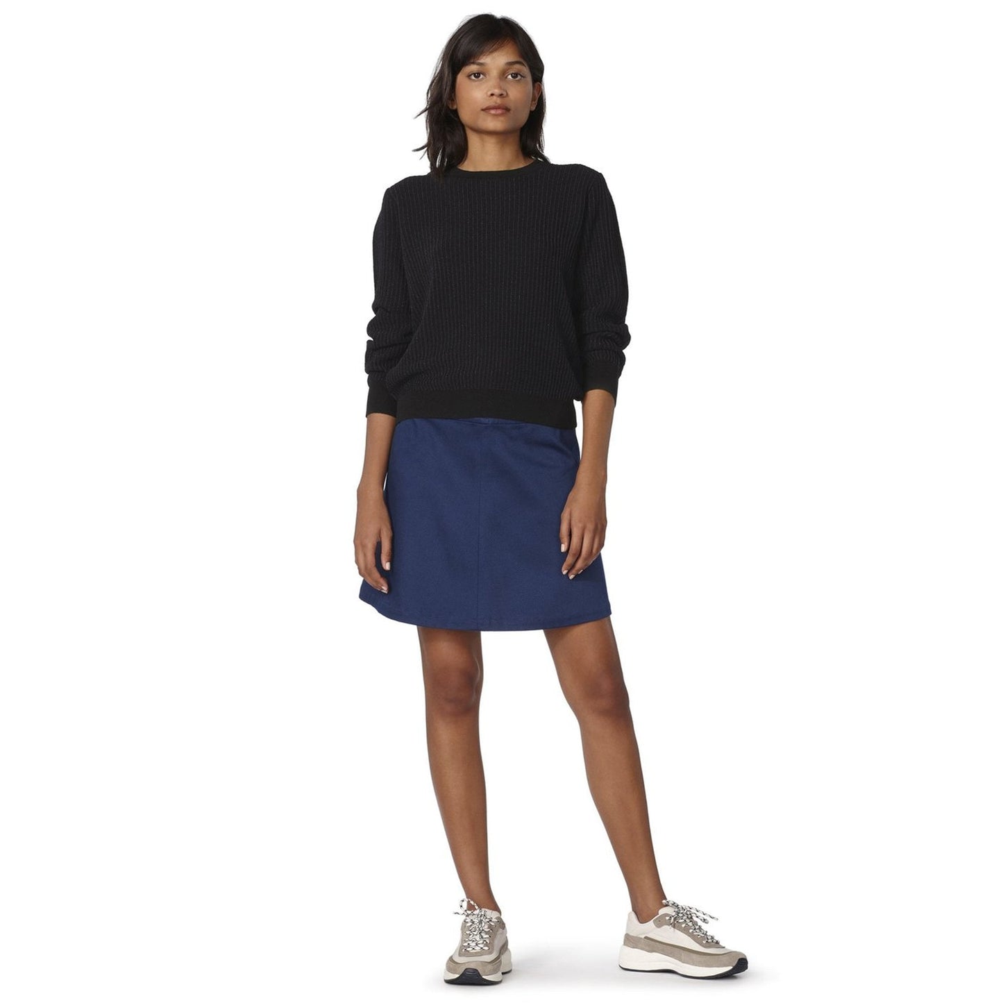 - Evelyn Lurex Ribbed Jumper - Black