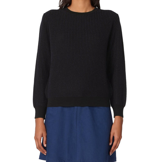 - Evelyn Lurex Ribbed Jumper - Black