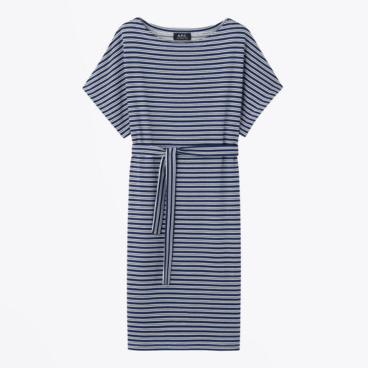 Julia Striped Dress - Dark Navy
