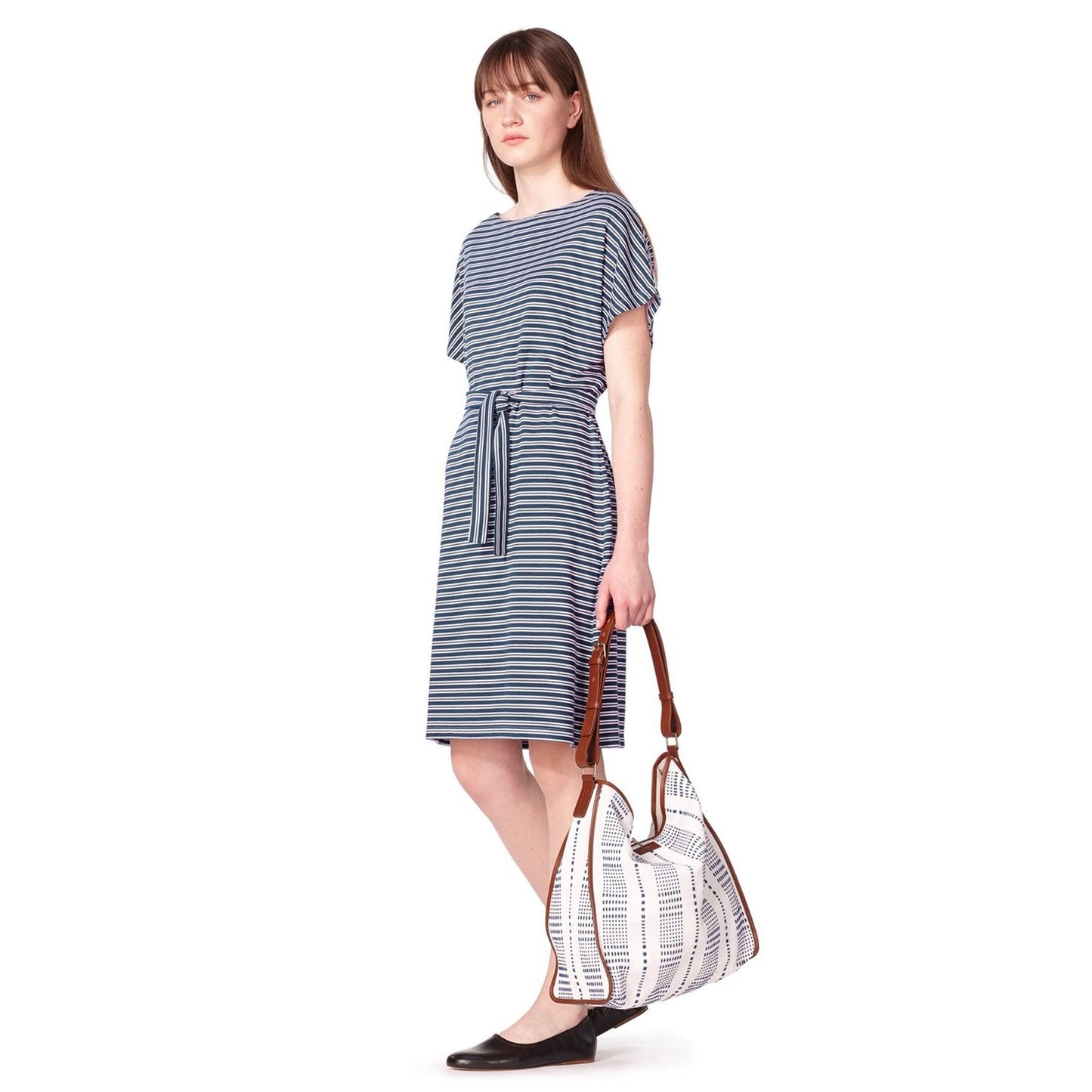Julia Striped Dress - Dark Navy