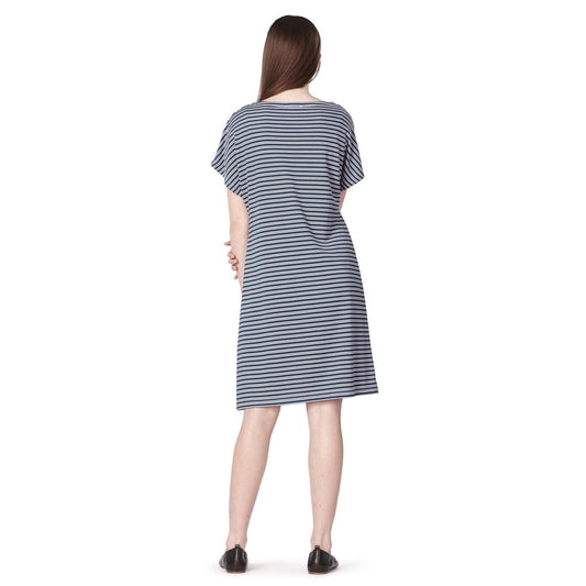 Julia Striped Dress - Dark Navy