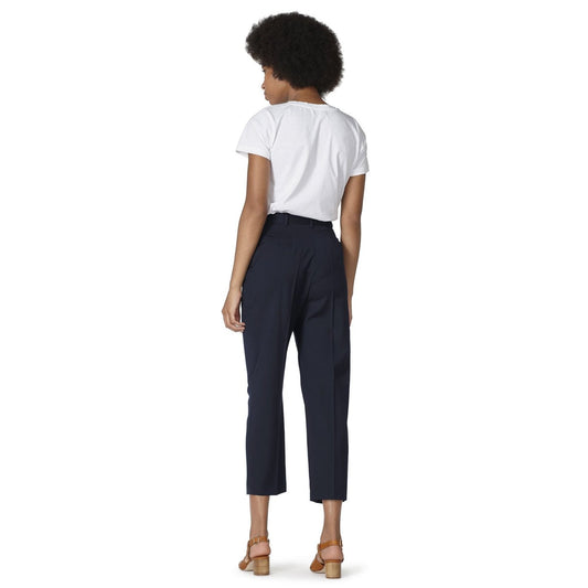 - Cheryl Herringbone Trouser - Navy