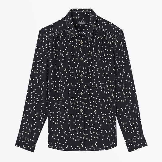 - Sutton Printed Hearts Shirt - Navy