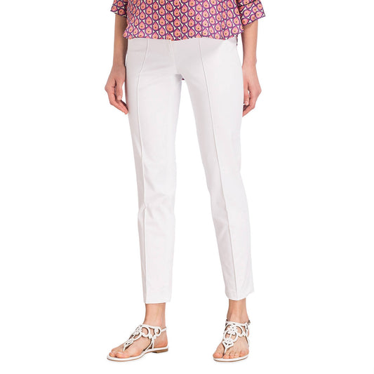 - Ros Stretch Cotton Trousers - White