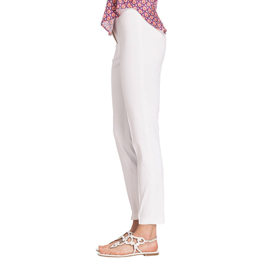 - Ros Stretch Cotton Trousers - White