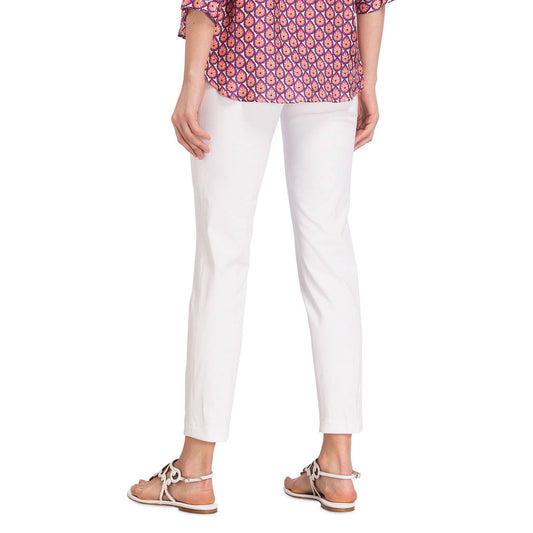 - Ros Stretch Cotton Trousers - White