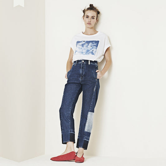 - Sky-Light Print T-Shirt - White