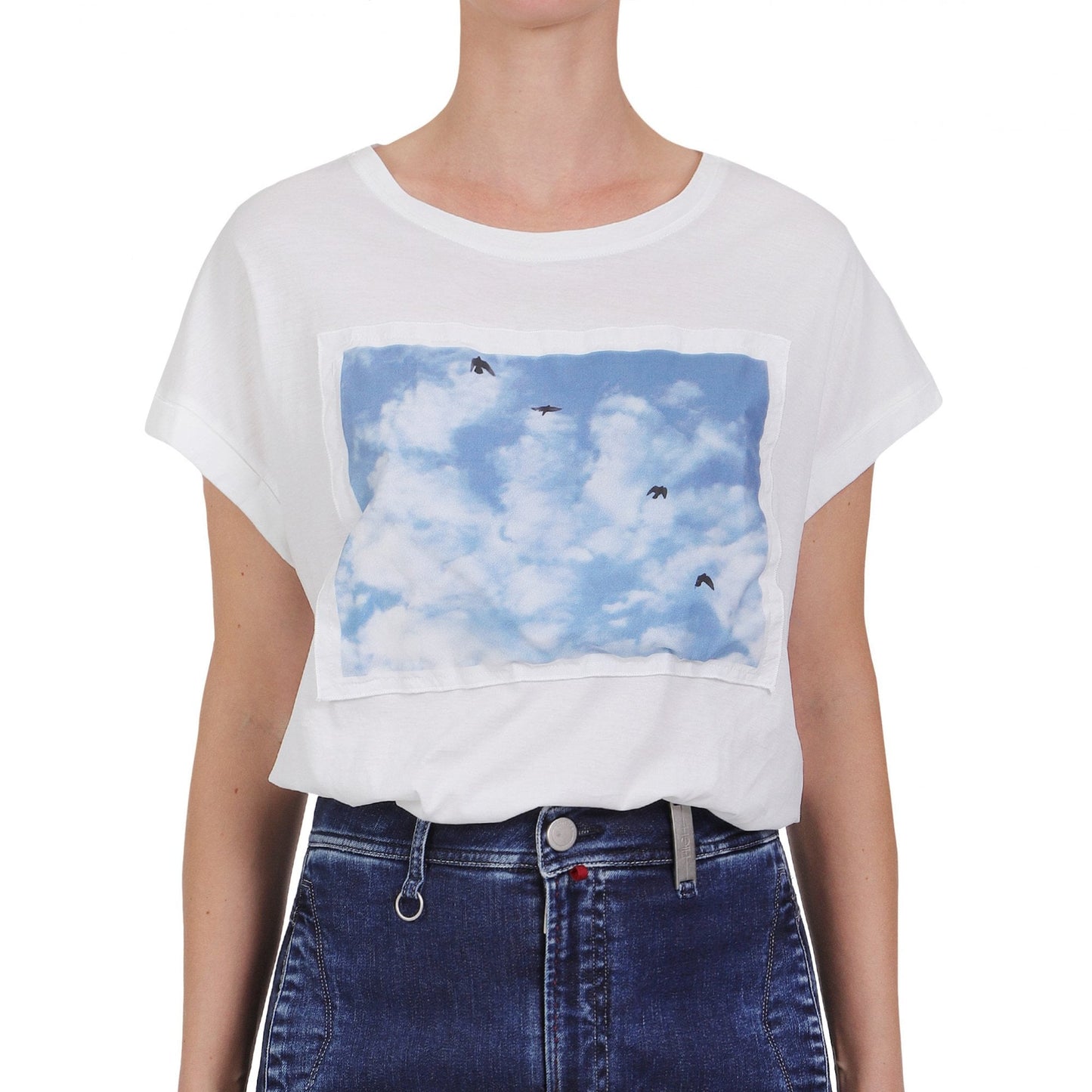 - Sky-Light Print T-Shirt - White