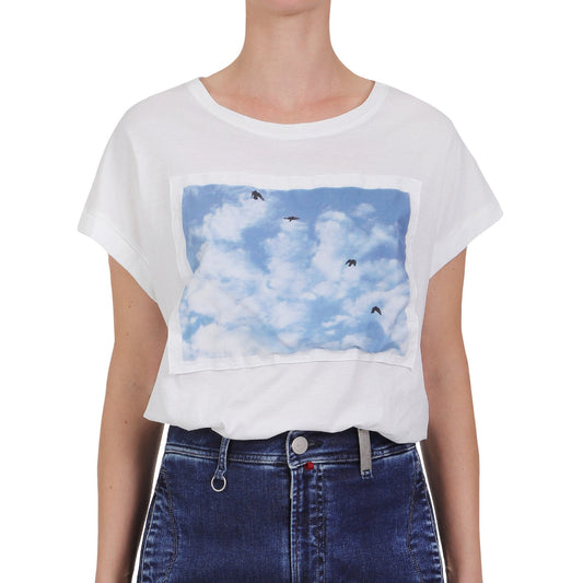 - Sky-Light Print T-Shirt - White