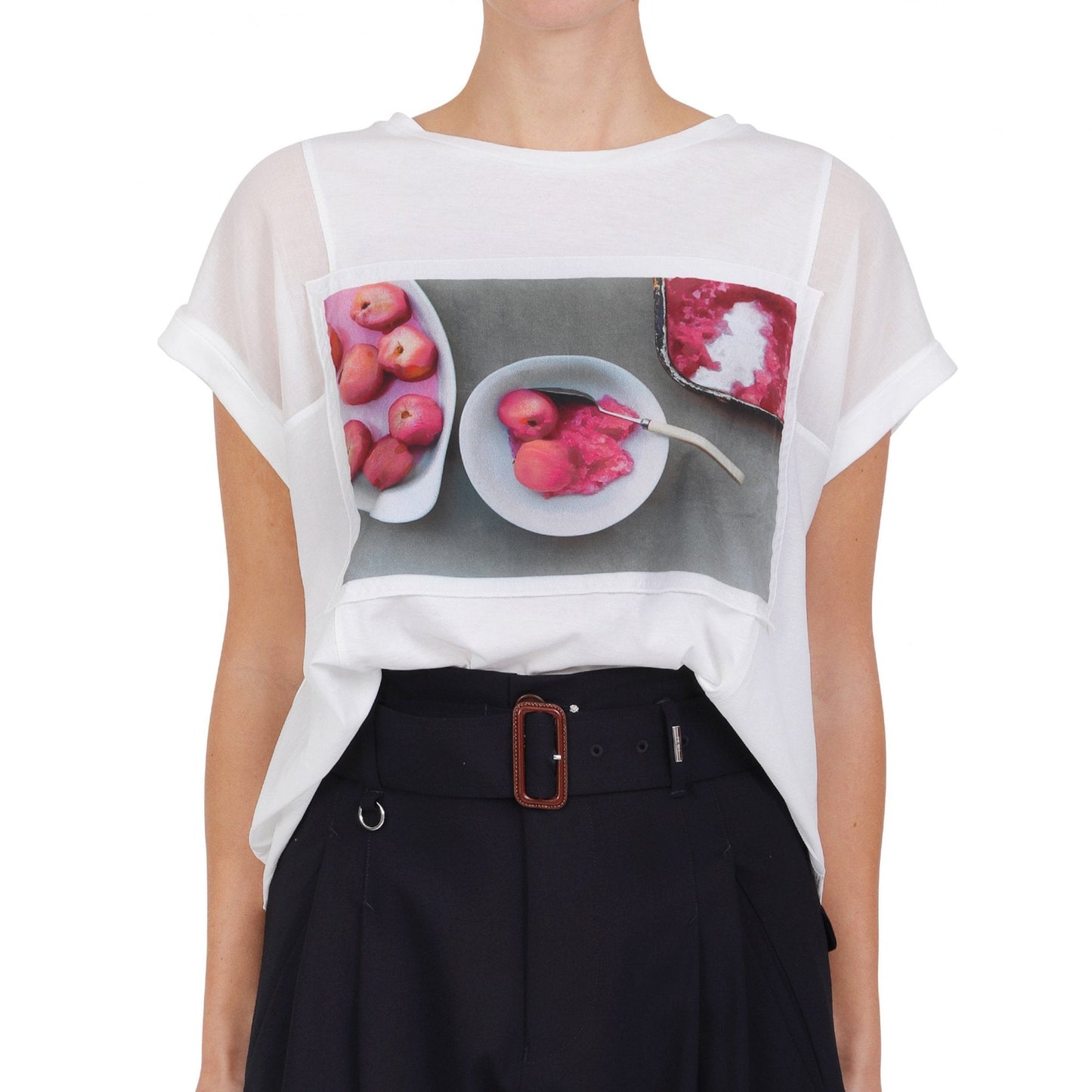 - Depiction Apples Print T-Shirt - White