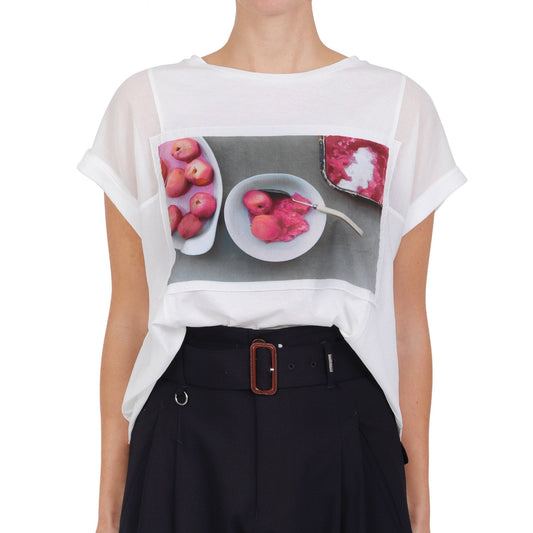 - Depiction Apples Print T-Shirt - White