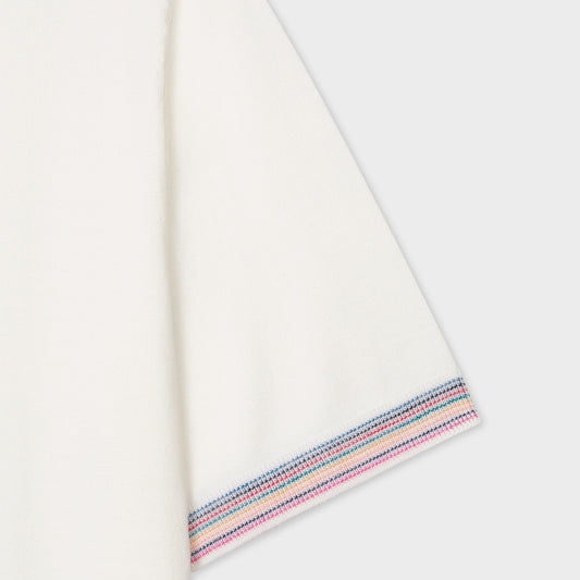 - Stripe Trim Knit - White