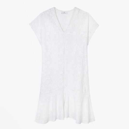- Embroidered Anglaise Dress - Off White