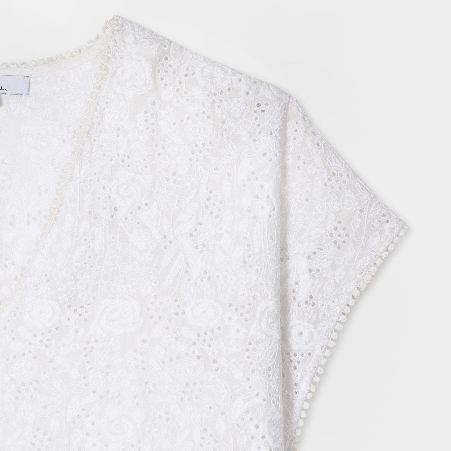 - Embroidered Anglaise Dress - Off White