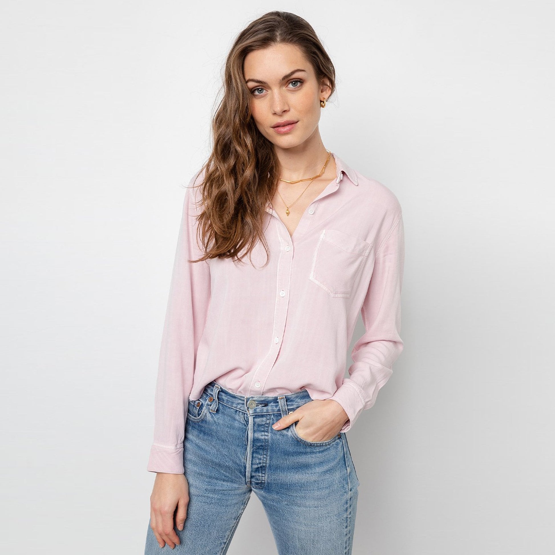 Rails Ingrid Raw Shirt - Dusty Rose