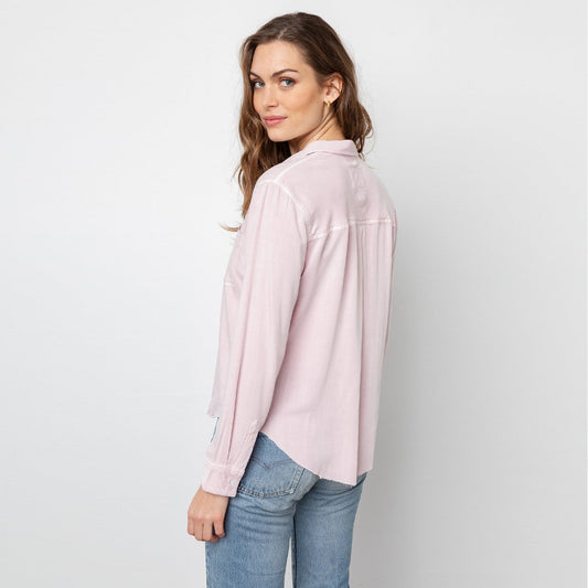 Ingrid Raw Shirt - Dusty Rose