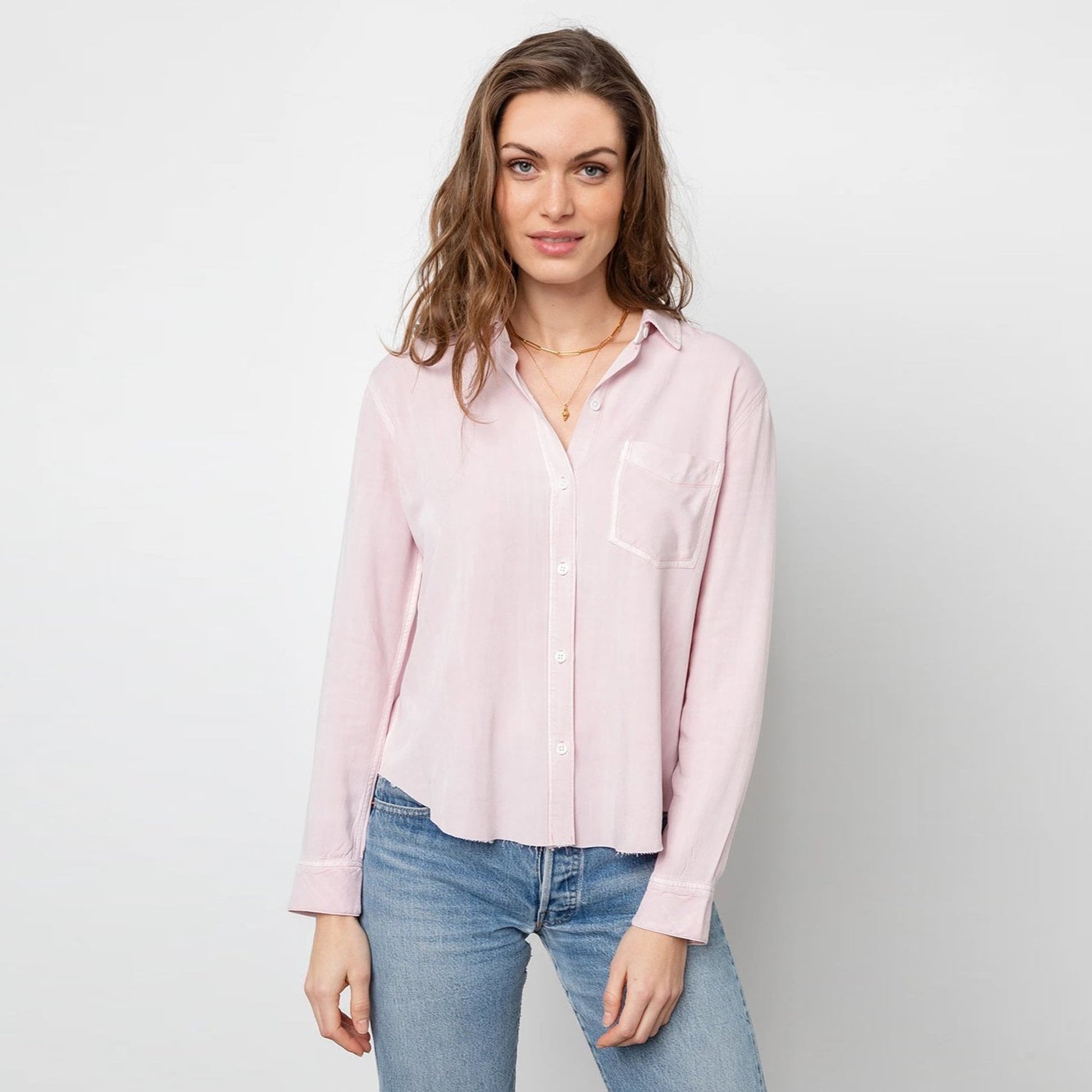 Rails Ingrid Raw Shirt - Dusty Rose