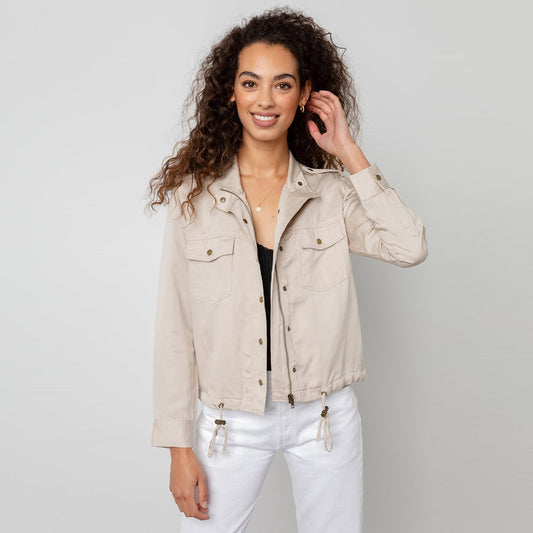 - Collins Drawstring Jacket - Bone