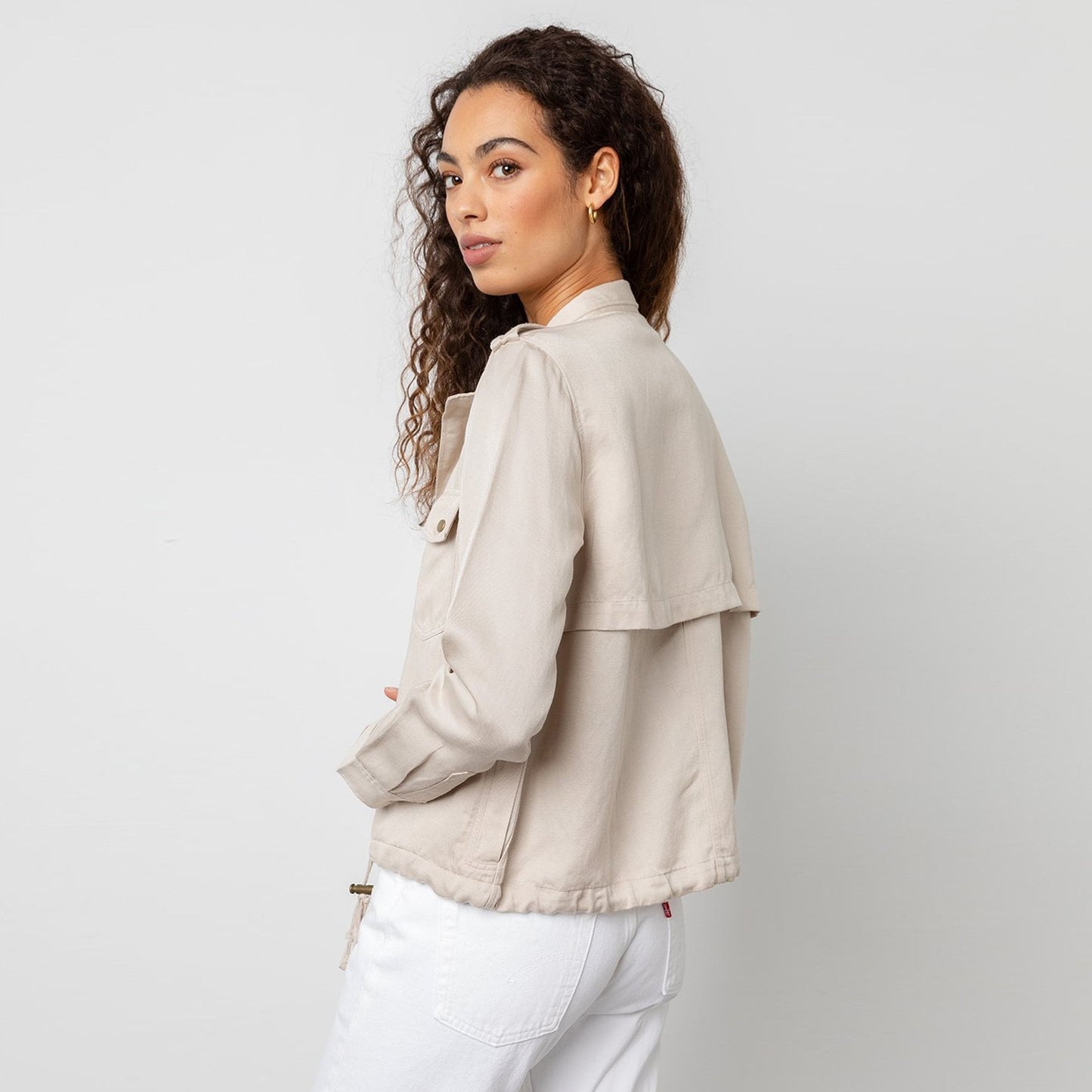 - Collins Drawstring Jacket - Bone