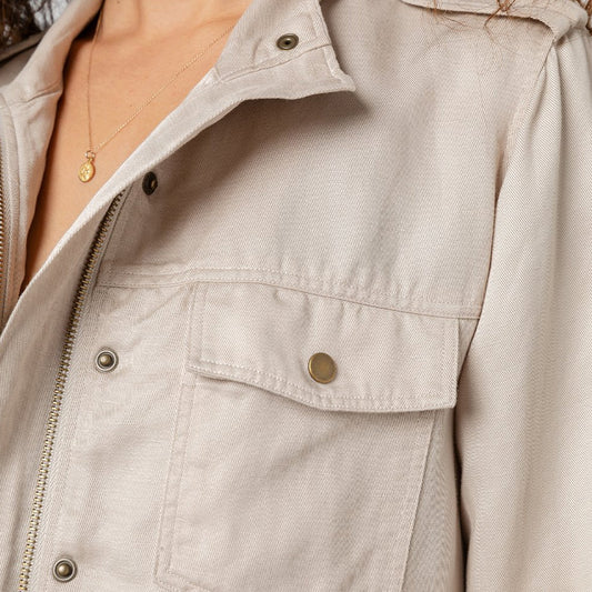 - Collins Drawstring Jacket - Bone