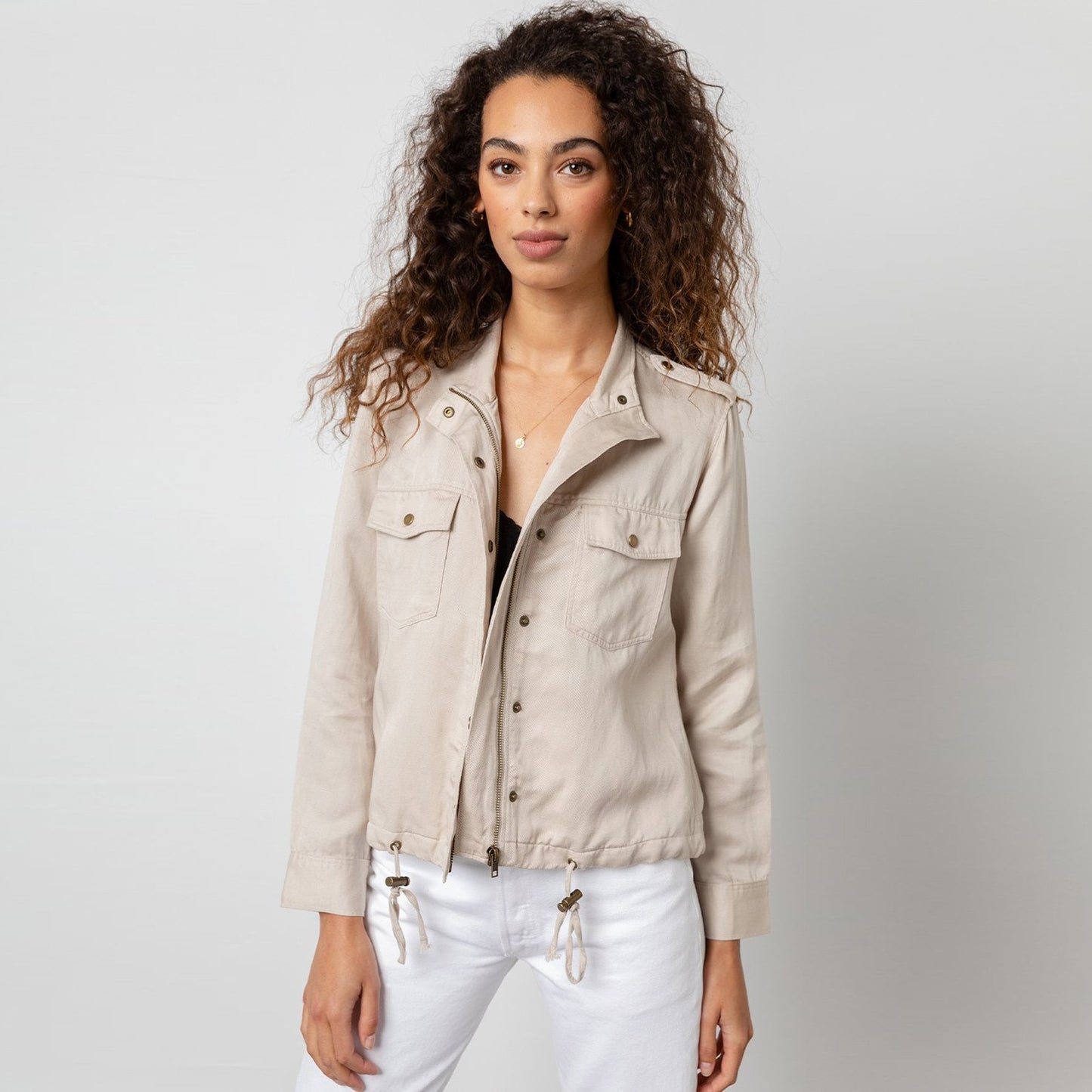 - Collins Drawstring Jacket - Bone