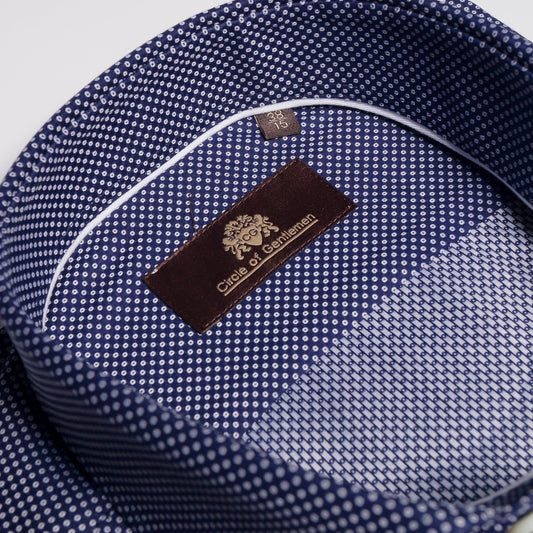 - Daley Jacquard Spots Shirt - Navy